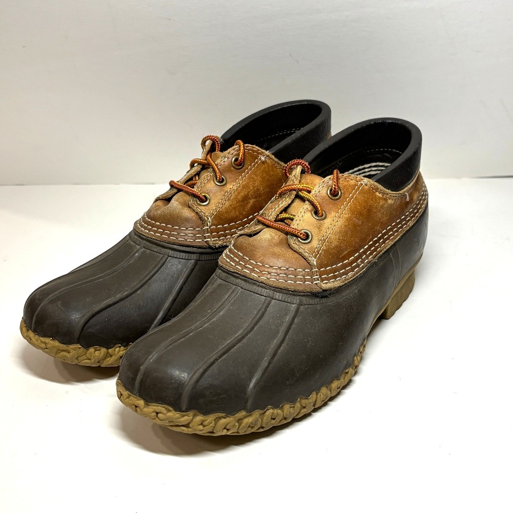 LL Bean Gum Shoes‎ Men 9 Brown Shearling Lined Duck Boots Maine Made